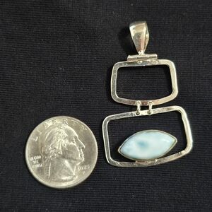 Silver Pendant with Blue Stone